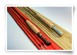 Restoration of vintage bamboo fly rods: Heddon Featherweight (left) and Granger Special (right). A restored classic Payne 10’6” Salmon Dry Fly will be available at the Fly Fishing Show.